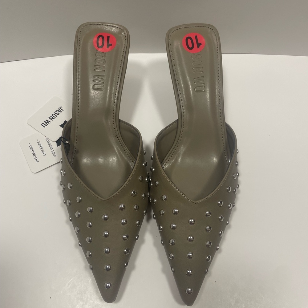 Jason Wu Olive Studded Mules